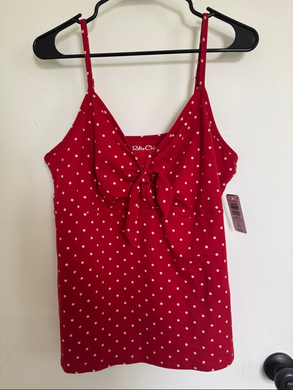 torrid Red Polka Dot Tie-Front Tank Top